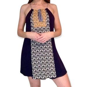 THML Women’s Boho Embroidered Fully Lined Spagetti Strap Dress Size Small